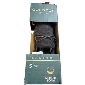 Gold Toe Men's Carter Faux Suede Slip on Moccasin Slippers US  Small 7-8 Nib